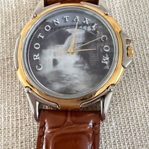 Croton Black Leather Watch Strap